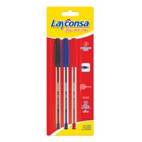 Bolígrafo L-036 Fine Layconsa Azul Negro Rojo 3un