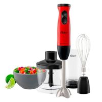 Batidora de Inmersión con Cuchilla Quad y Accesorios Roja Oster