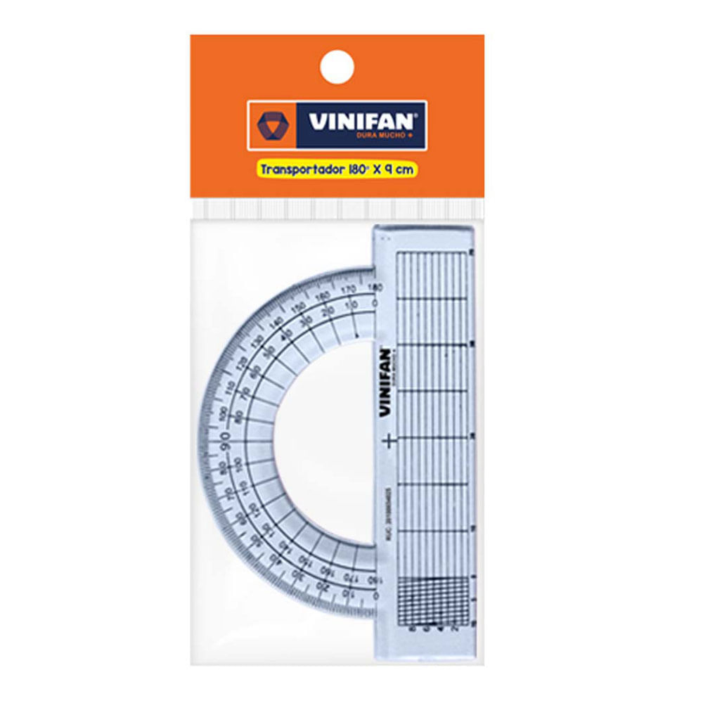 Transportador Vinifan 180° Cristal 9cm