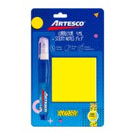 Blister Corrector 9ml Artesco + Nota Adhesiva  Amarillo Neón