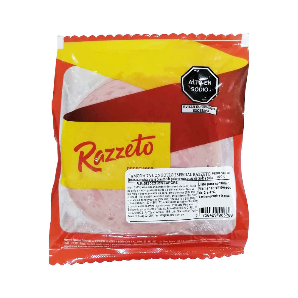 Jamonada con Pollo Especial Razzeto 200g