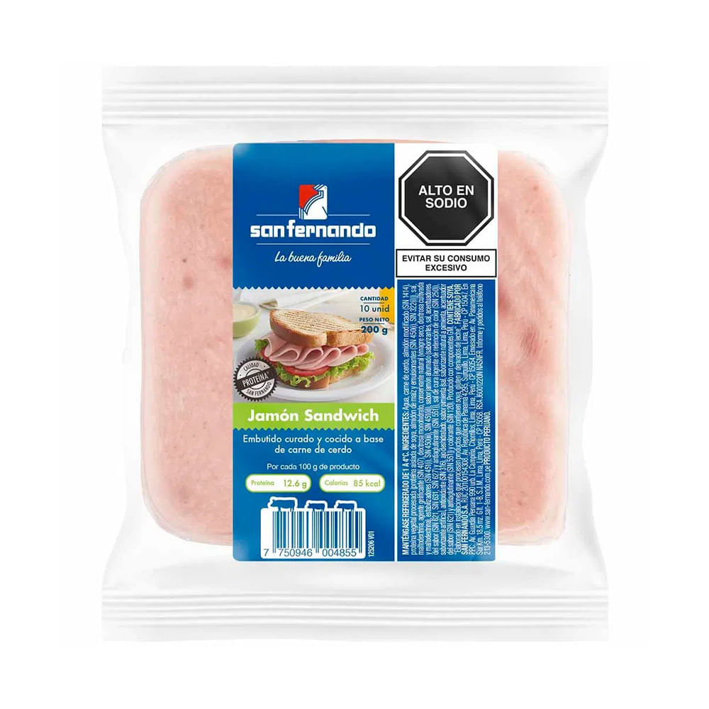 Jamón San Fernando de Sándwich Paquete 200 g