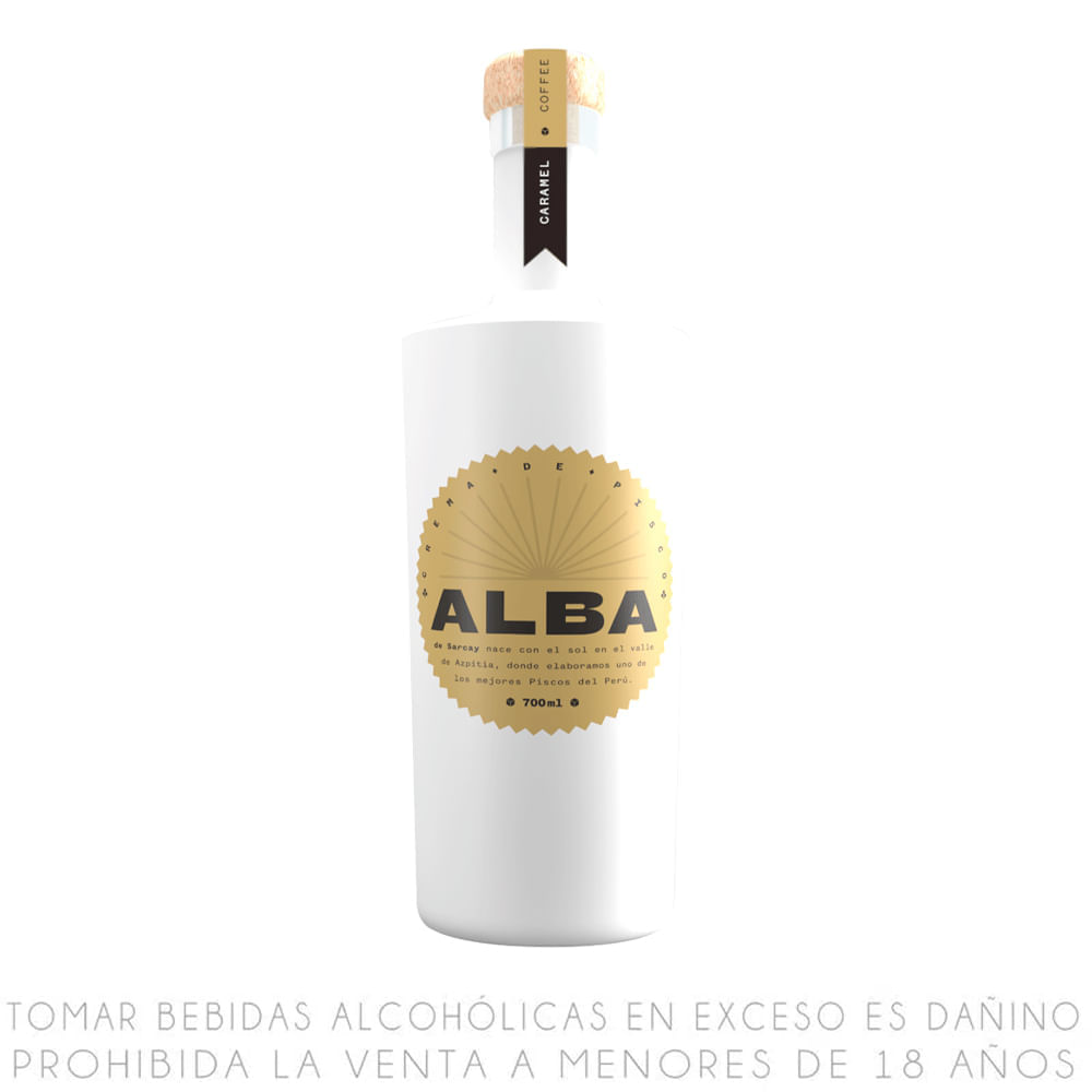 Crema de Pisco Sarcay Alba Caramel Coffe Botella 700ml