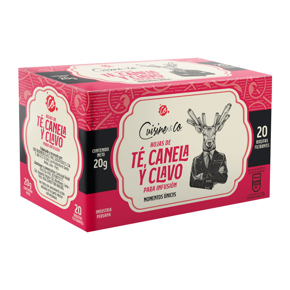 Cuisine & Co Té, Canela y Clavo para Infusión Caja 20 unid
