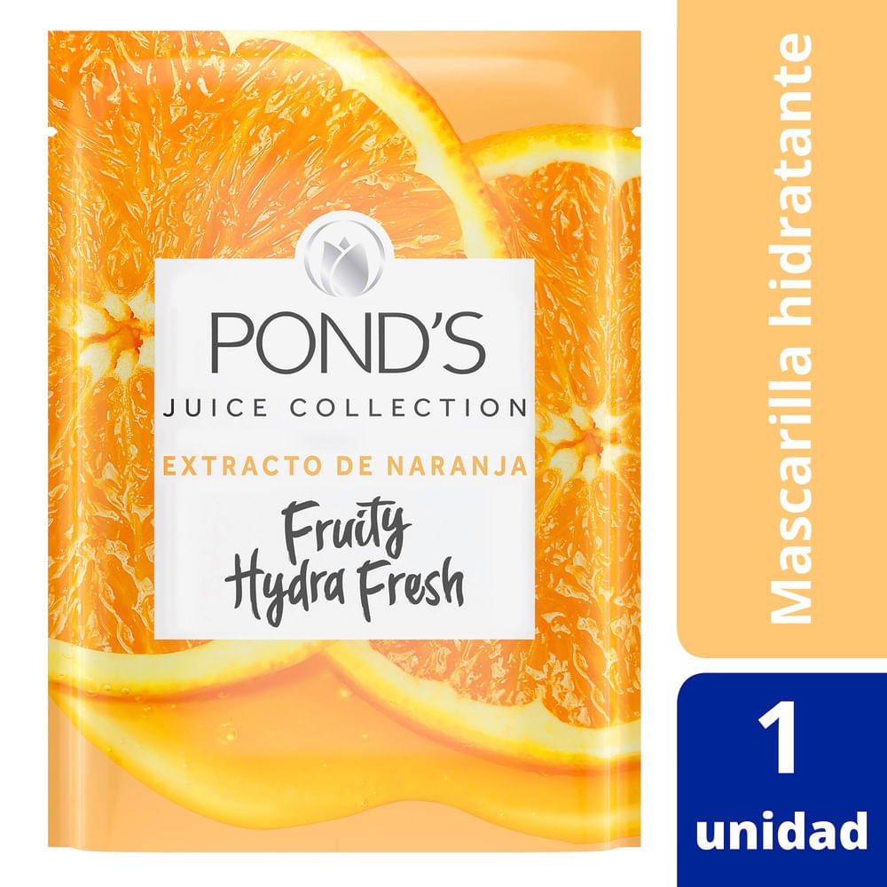 Pond's Mascarilla Hidratante Fruity Hydra Fresh Extracto de Naranja 1 Unidad