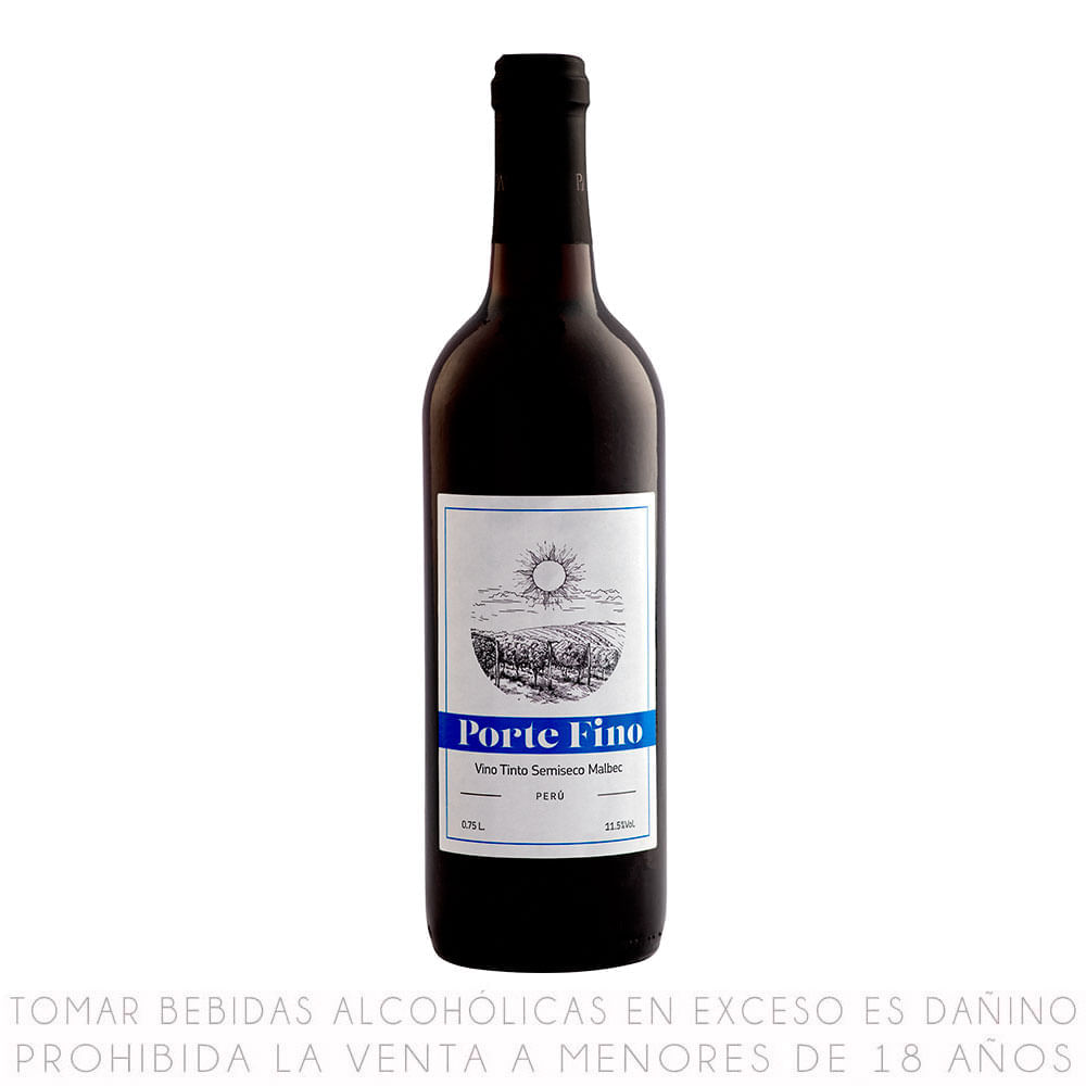 Vino Tinto Malbec Porte Fino Botella 750ml
