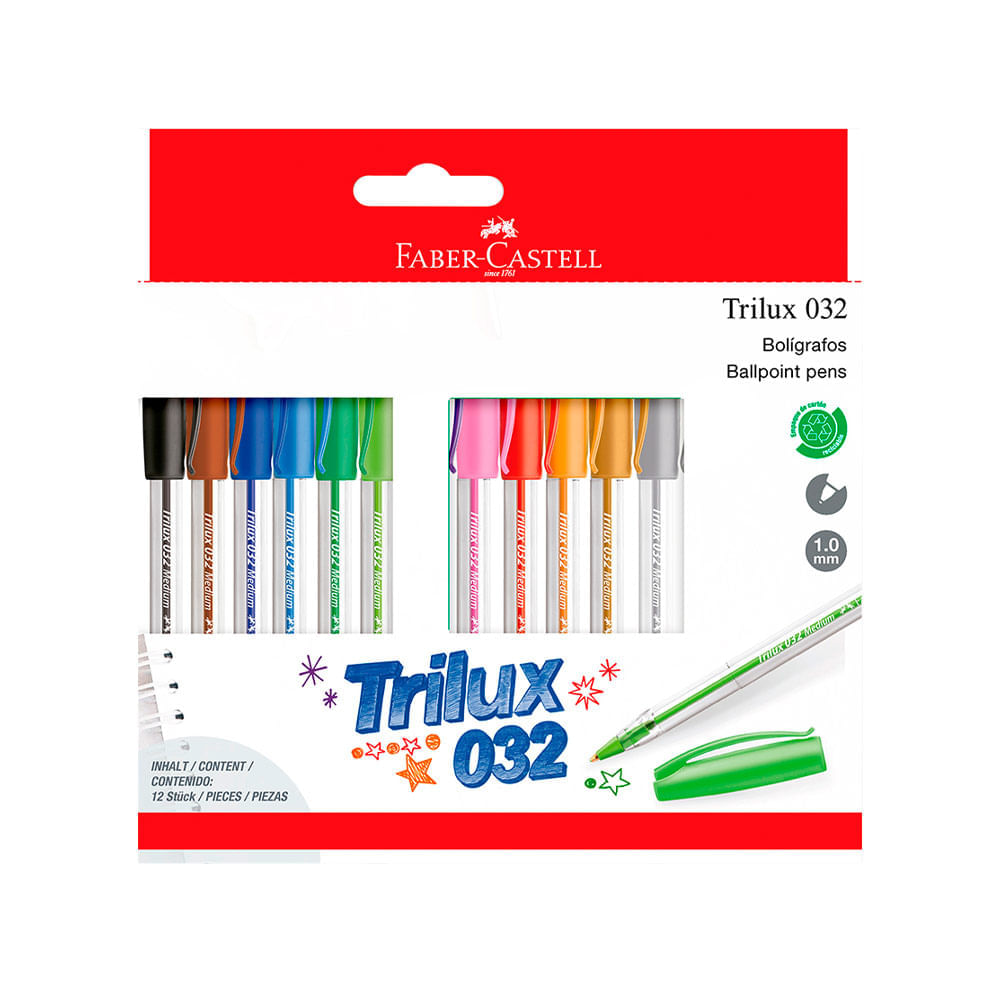 Bolígrafo Trilux 032 M 12 Colores  1 unid