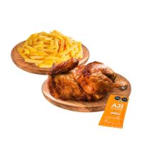 1/2 Pollo Rostizado + Papas Fritas