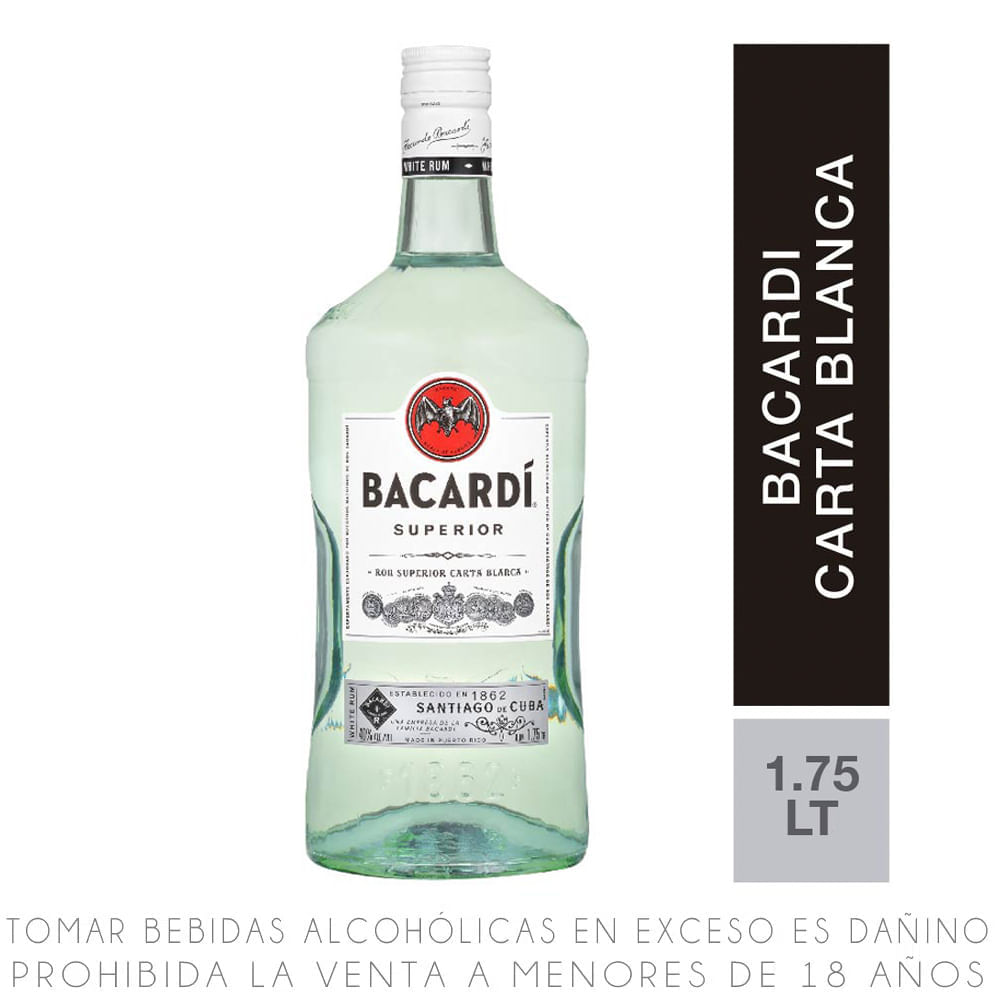Ron Blanco Bacardí Carta Blanca Botella 1.75L
