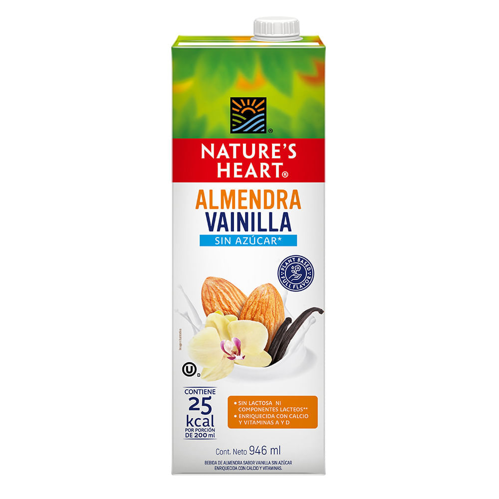 Bebida de Almendra Vainilla Nature's Heart Sin Azúcar Caja 946ml