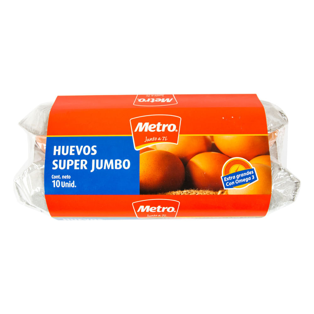 Huevos Pardos Super Jumbo Metro Bandeja 10 Unid