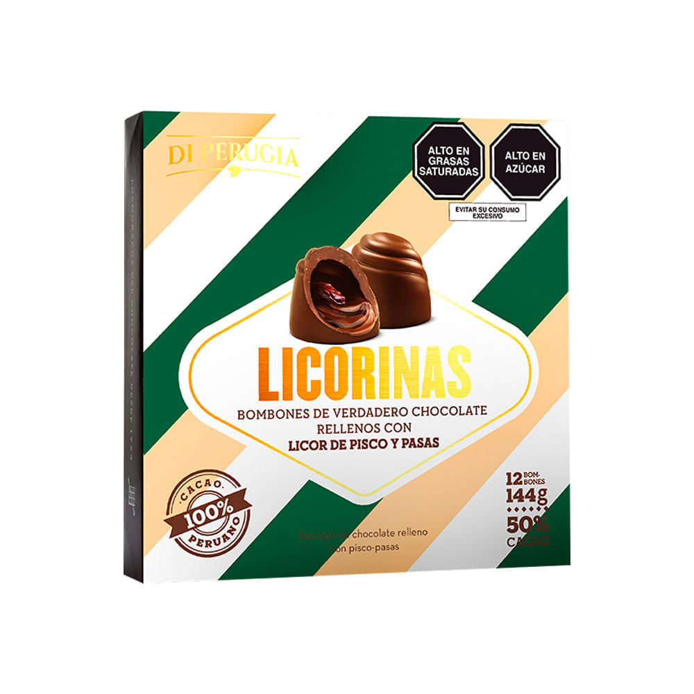 Bombones con Pisco y Pasas Di Perugia Licorinas 144g