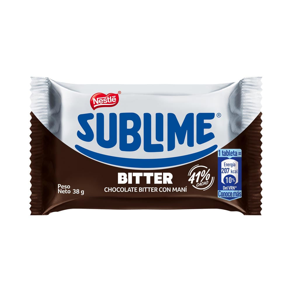 Chocolate Bitter con Maní 41% Cacao Sublime 38g