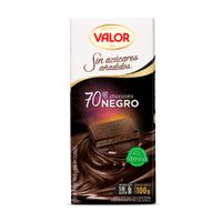 Chocolate Negro 70% Cacao Sin Azúcar Añadida Valor Tableta 100 g