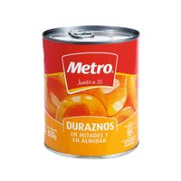 Durazno en Mitades Metro Lata 820g
