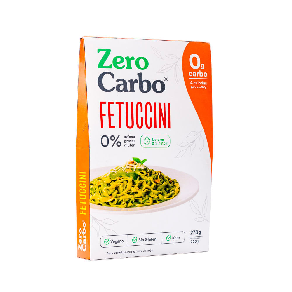 Zero Carbo Pasta Precocida de Konjac Fetuccini Sin Gluten 270g