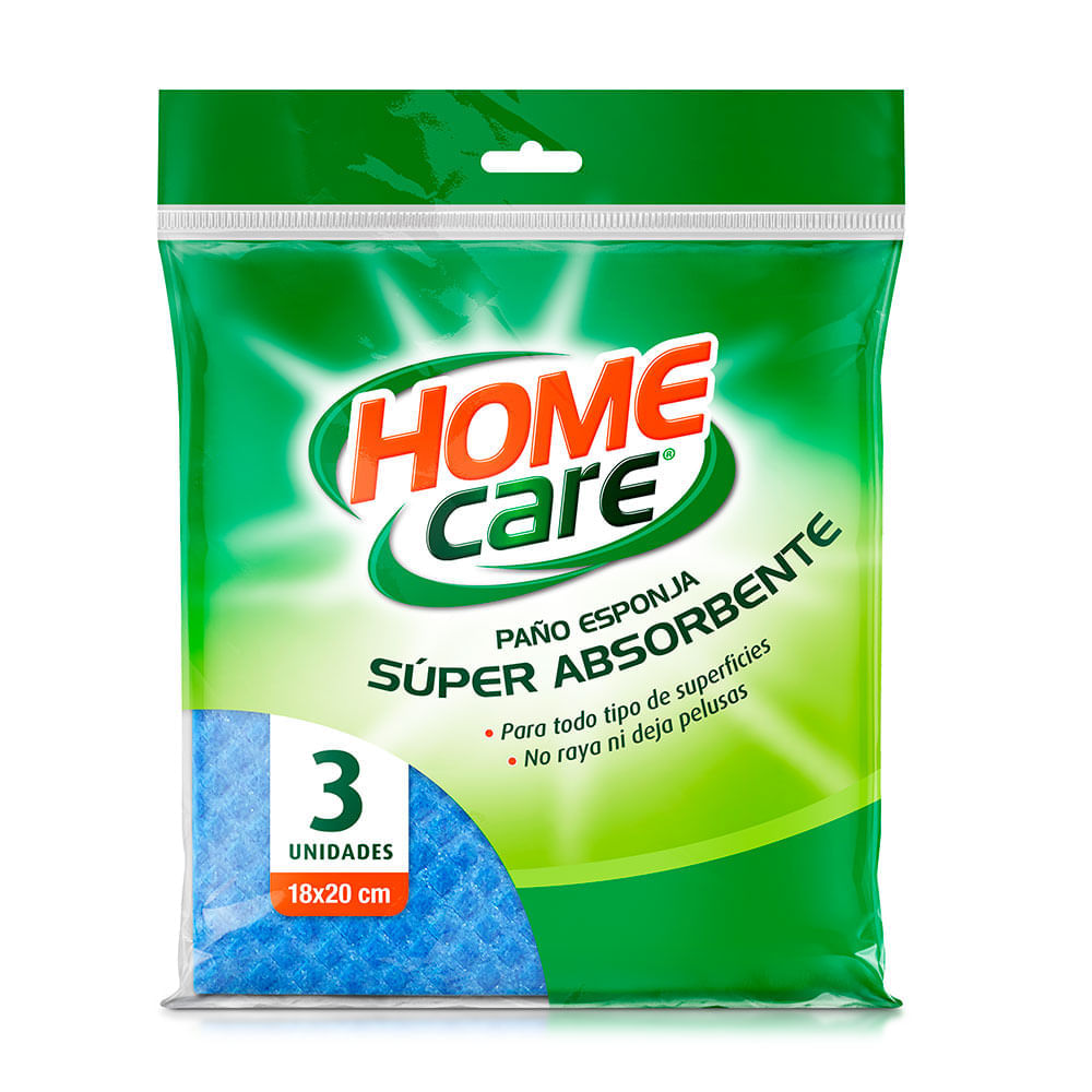 Paños Esponja Súper Absorbente Home Care Paquete de 3 Unidades