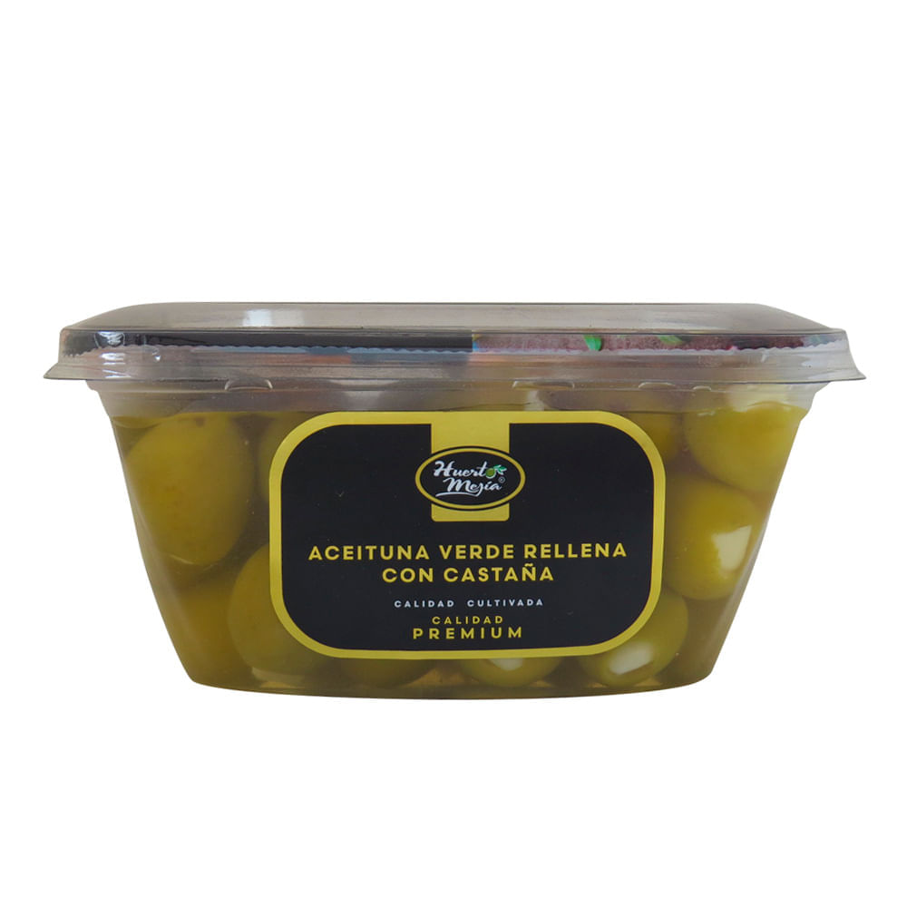 Aceituna Verde con Castaña Huerto Mejía Pote 400 gr