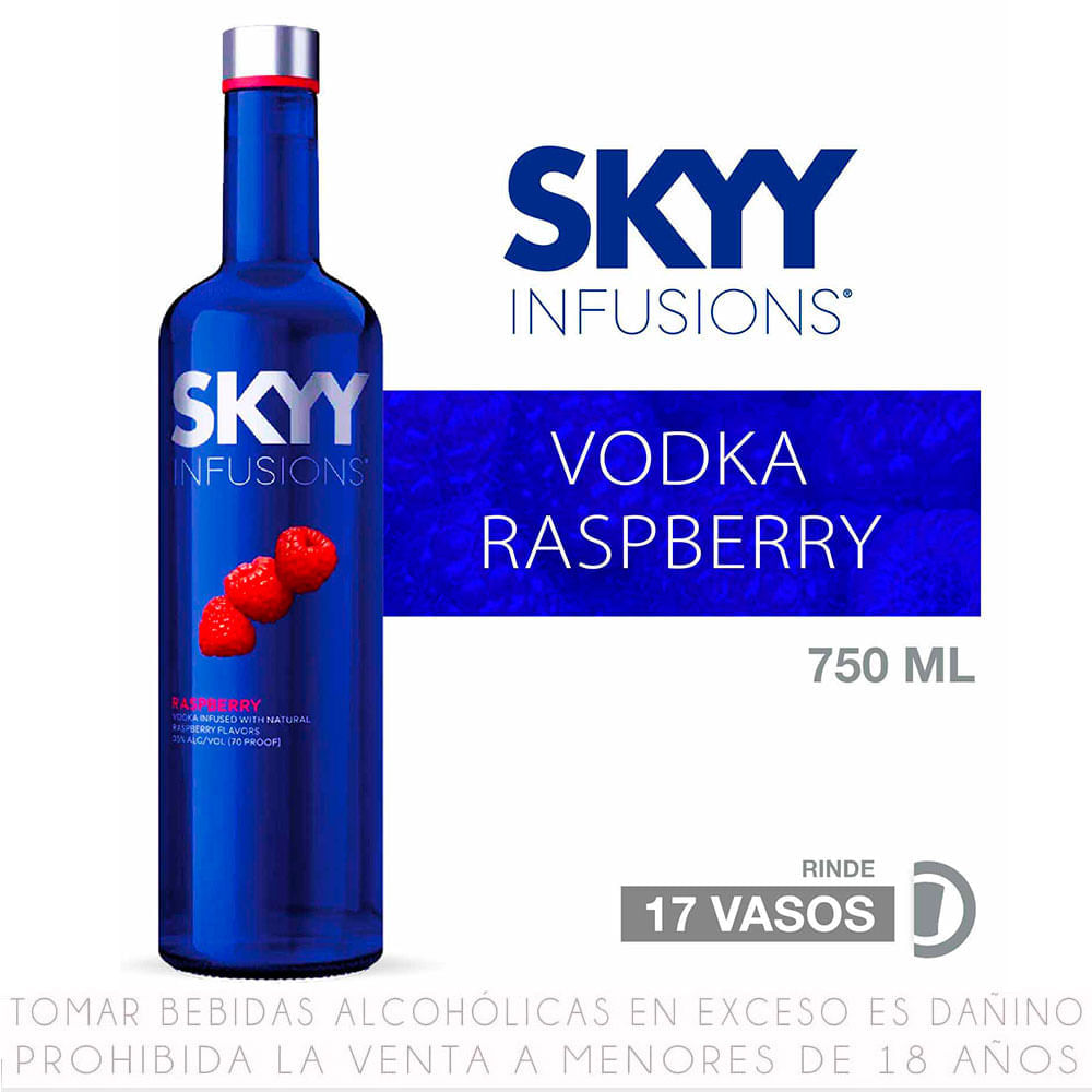 Vodka Skyy Infusions Frambuesa Botella 750ml
