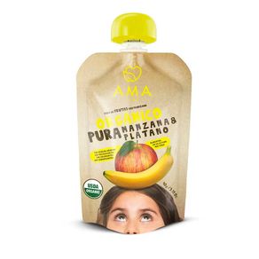 Puré de Frutas Orgánico Manzana y Plátano AMA Pouch 90 g a S/ 4.99