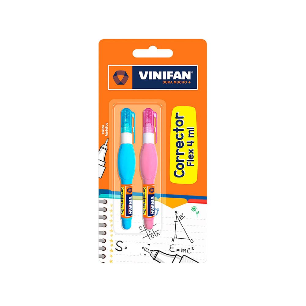 Corrector Líquido Flex 4 ml Vinifan 2 Unid