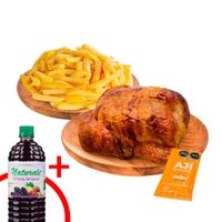 Pollo Rostizado + Papas Fritas + Chicha Morada Naturale 1L