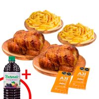 2 Pollo Rostizado + 2un Papas Fritas + Chicha Morada Naturale 1L