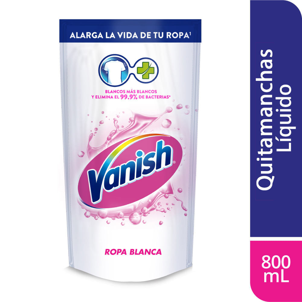 Quitamanchas Líquido Vanish Ropa Blanca 800ml
