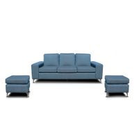 Casabella Sillón Seccional Hamburgo + Puff Acero