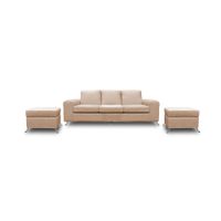 Casabella Sillón Seccional Hamburgo + Puff Crema