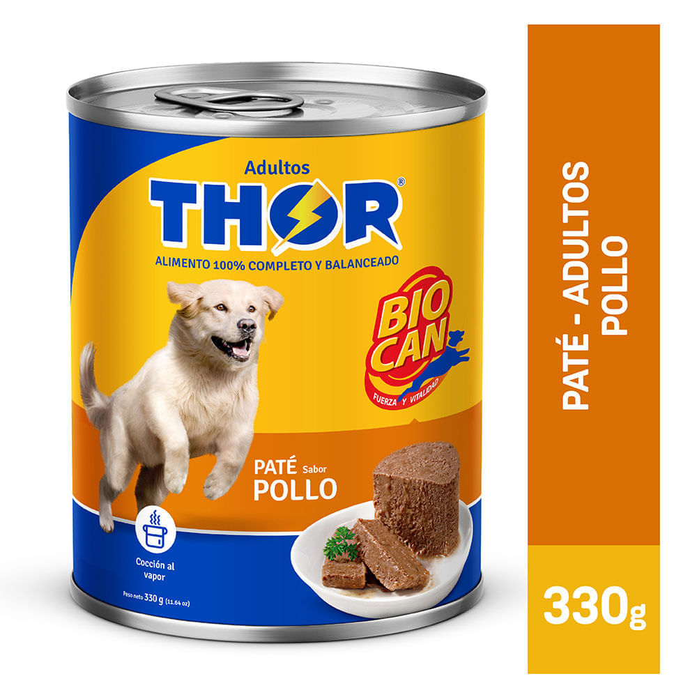Thor Paté para Perros Adultos Sabor Pollo Lata 330 gr