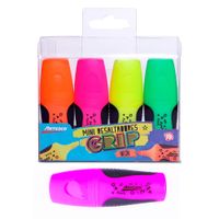 Artesco Resaltadores Grip Mini Neón Estuche 4 unid