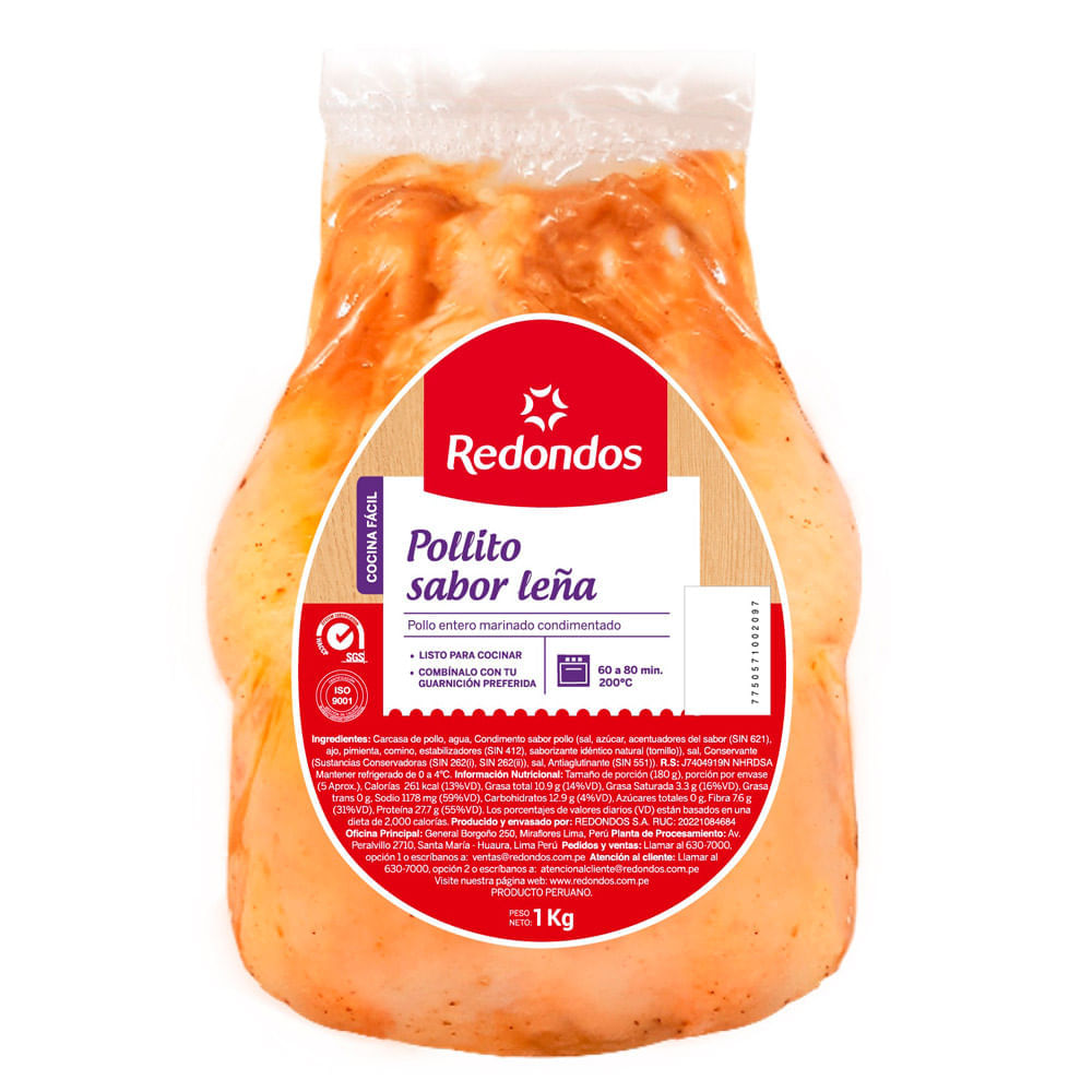 Pollito Sabor Leña Redondos x Unid