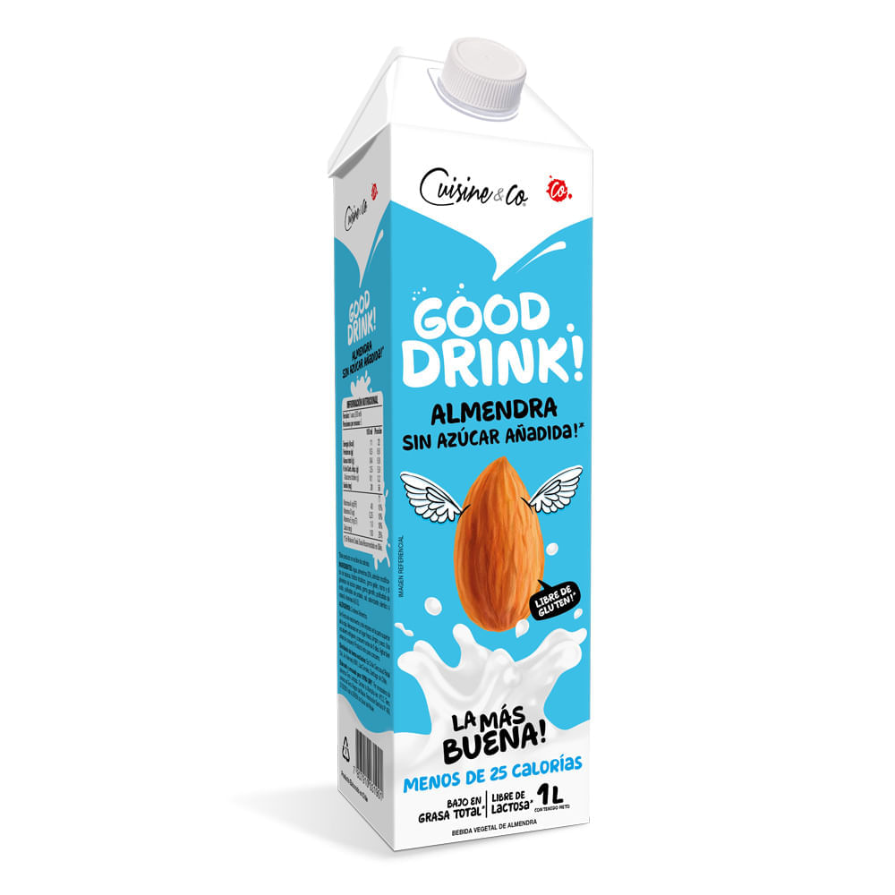 Bebida De Almendra Sin Gluten y Sin Azúcar Cuisine & Co Caja 1 Litro