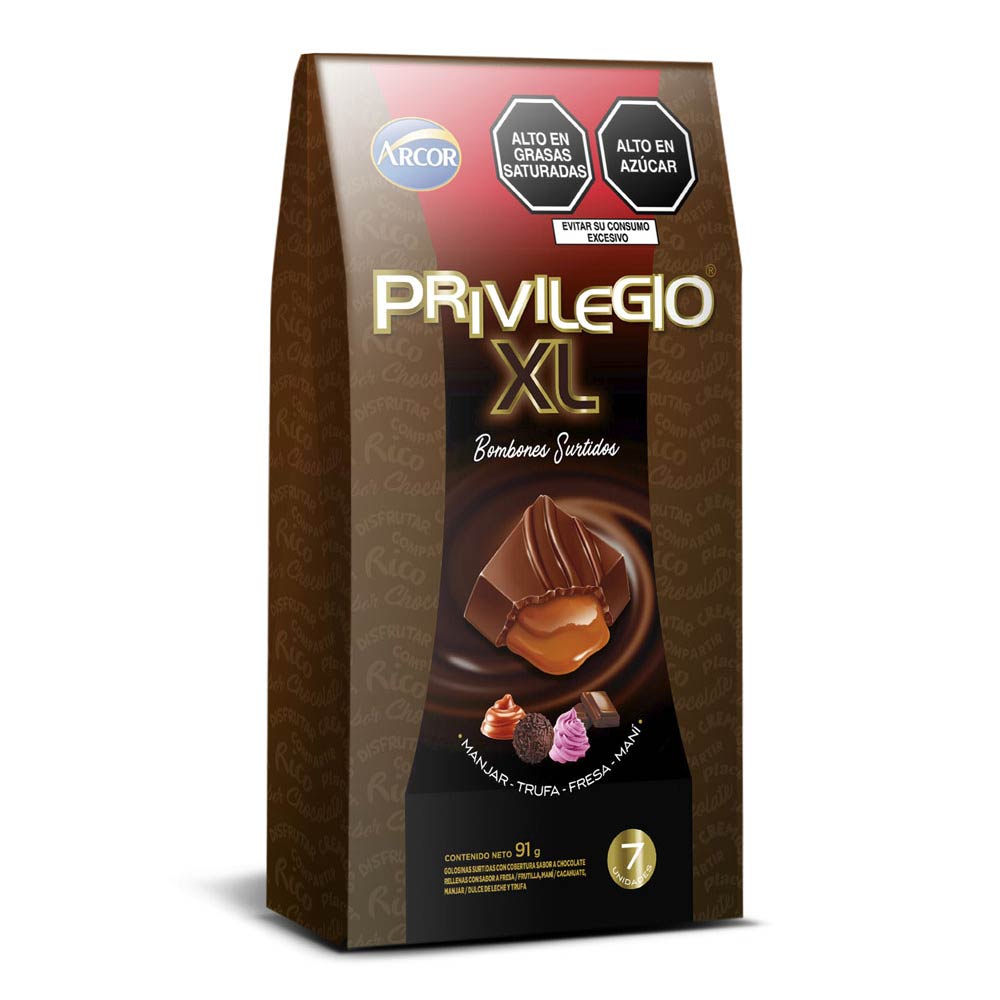 Bombones con Relleno Surtido Privilegio XL Caja 91 gr