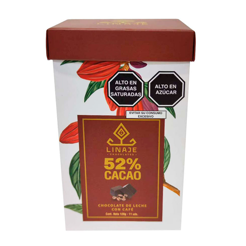 Chocolate de Leche con Café 52% Cacao Caja 11 unid