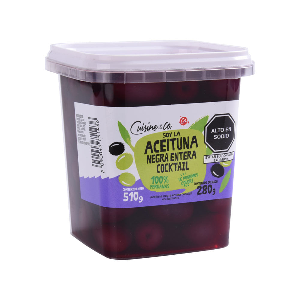 Aceituna Negra Entera Extra Cuisine & Co 280g