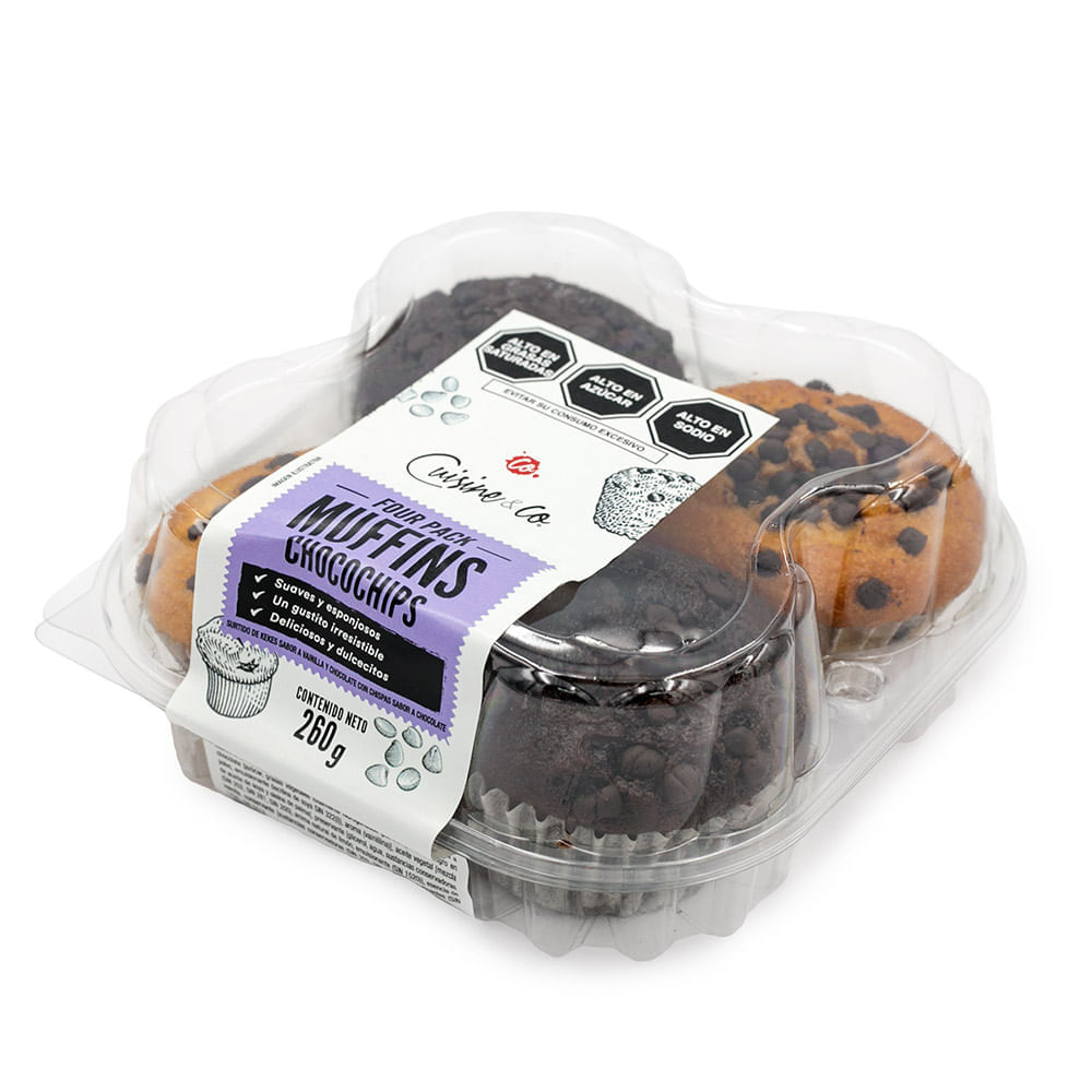 Muffins Choco Chips 4un