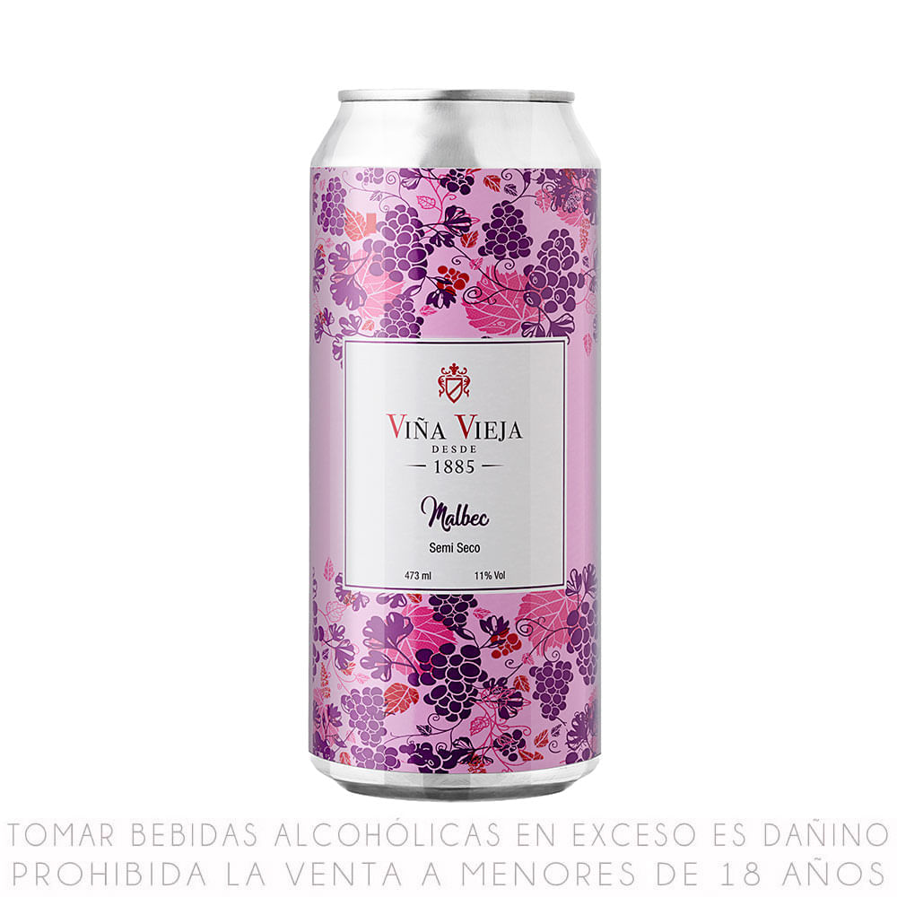 Vino Tinto Malbec Viña Vieja Lata 473ml