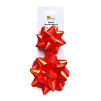 Juego x2 Moños Cinta Benji Iridescent 3""+ 4"" Rojo
