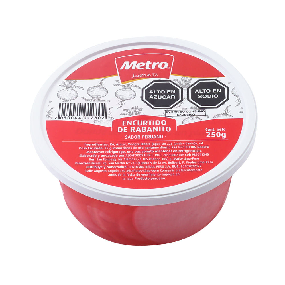 Encurtido de Rabanito Metro 250g
