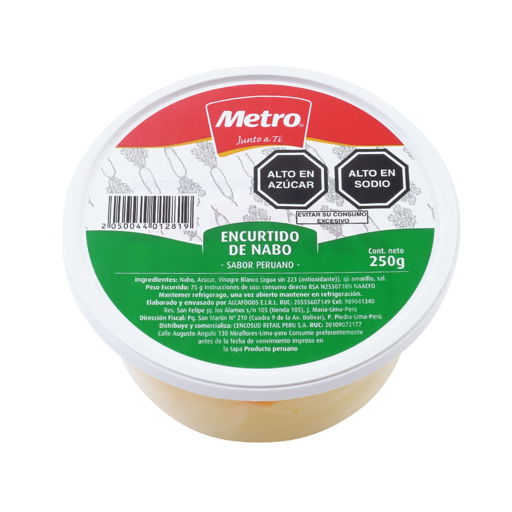 Encurtido de Nabo Metro 250g