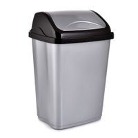Basusero Krea Plástico Tapa Vaiven Plata 26L