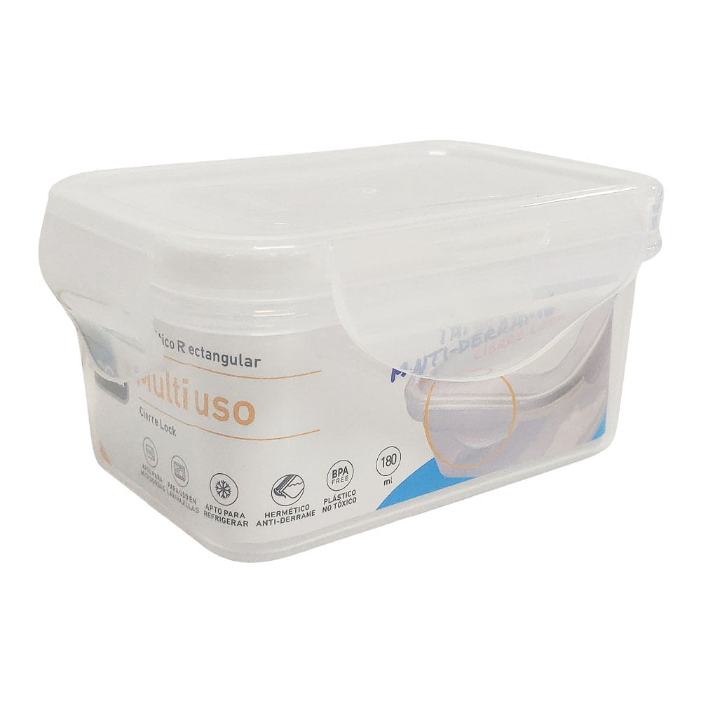 Contenedor Hermético Rectangular Krea Lock 180ml