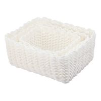 Set 3 Canastos Krea Apilable Blanco