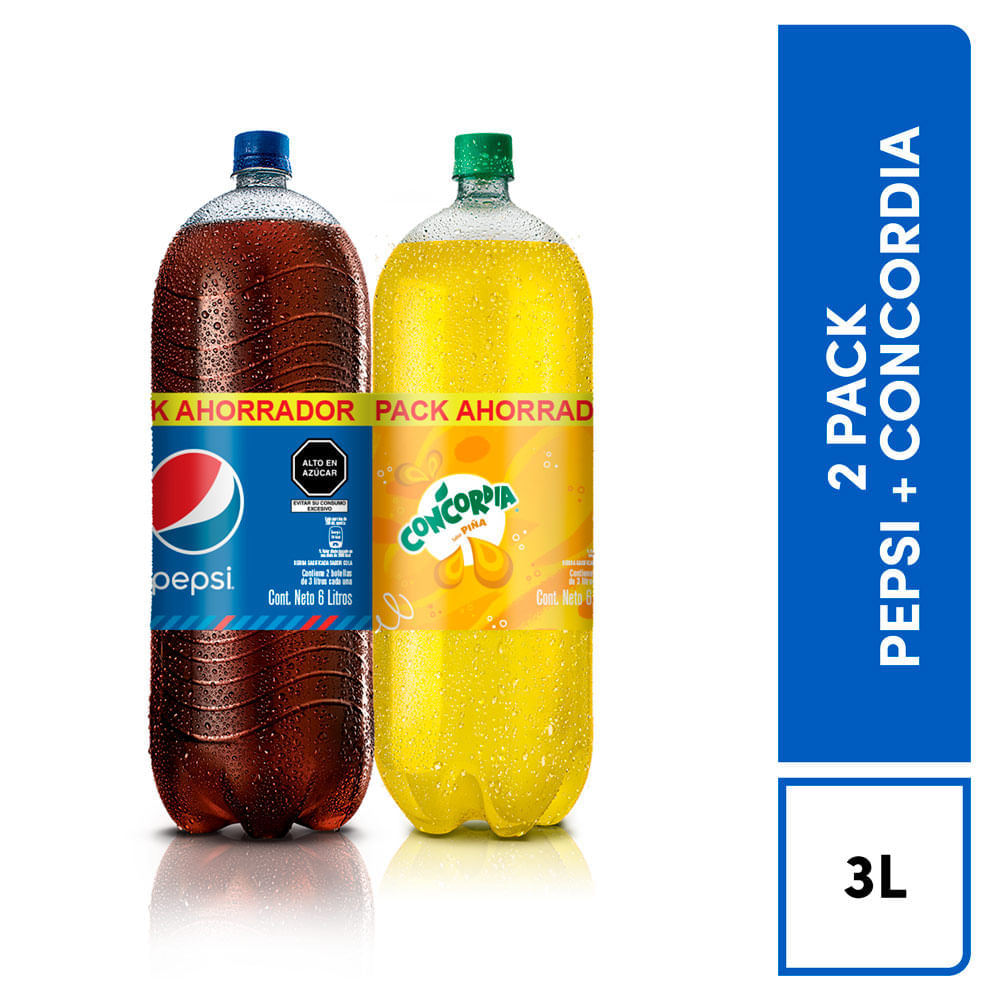 Gaseosa Pepsi Botella 3L + Gaseosa Concordia Piña Botella 3L