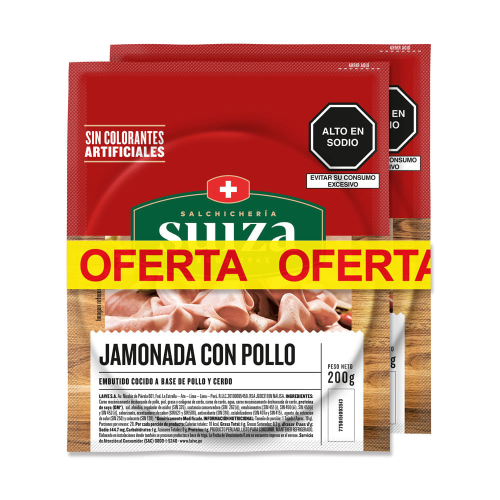Pack Jamonada con Pollo SUIZA Paquete 400g
