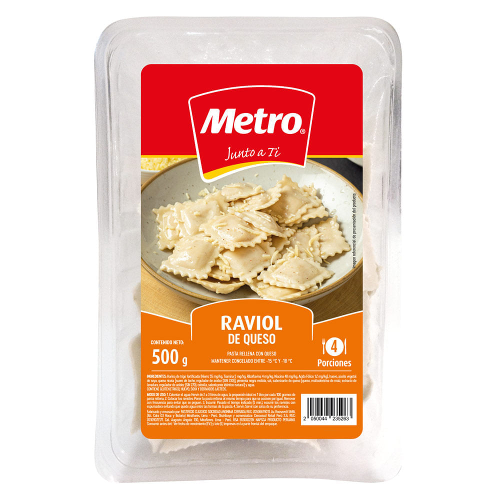 Ravioles de Queso Metro 500g