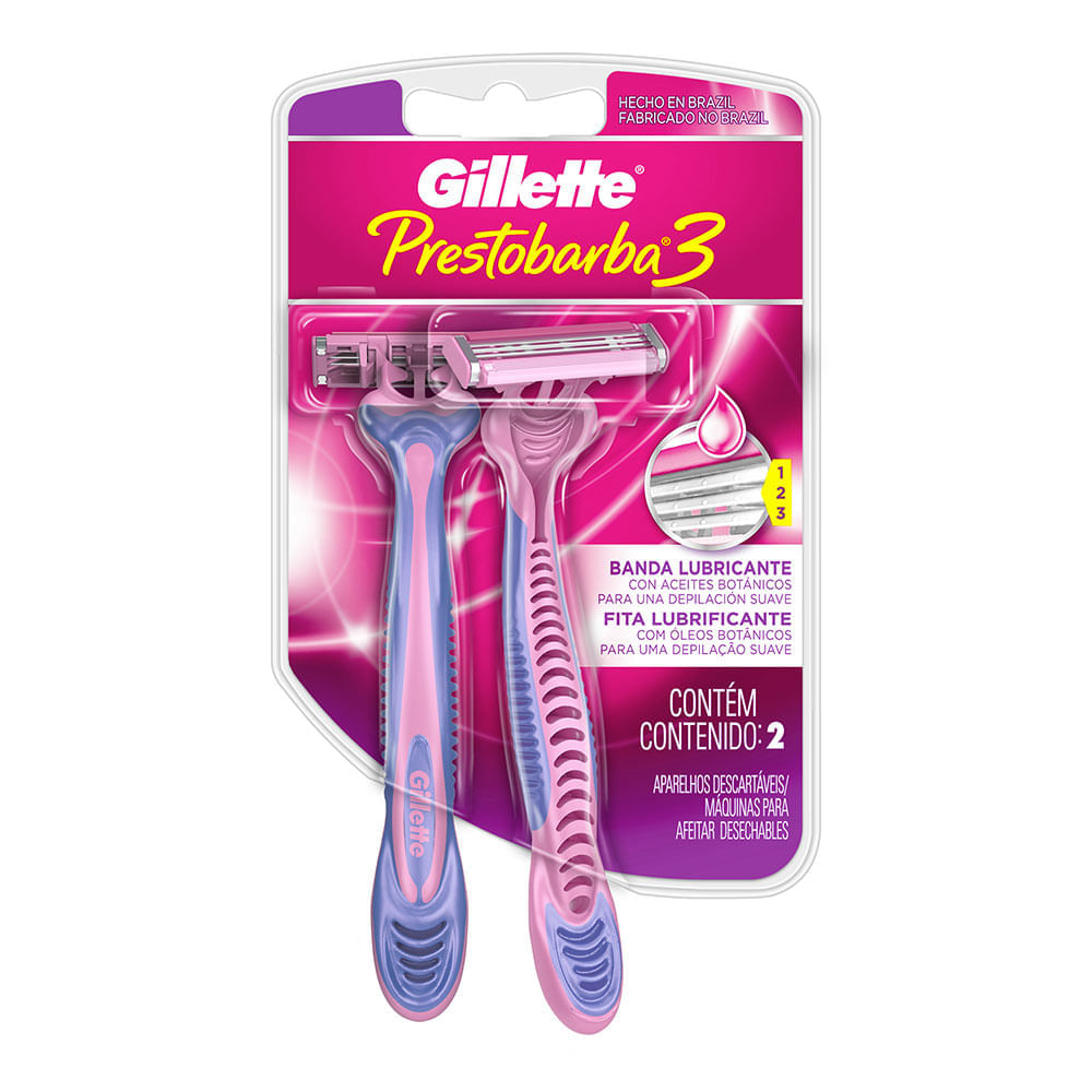 Máquina de Afeitar Desechable Gillette Prestobarba 3 2un