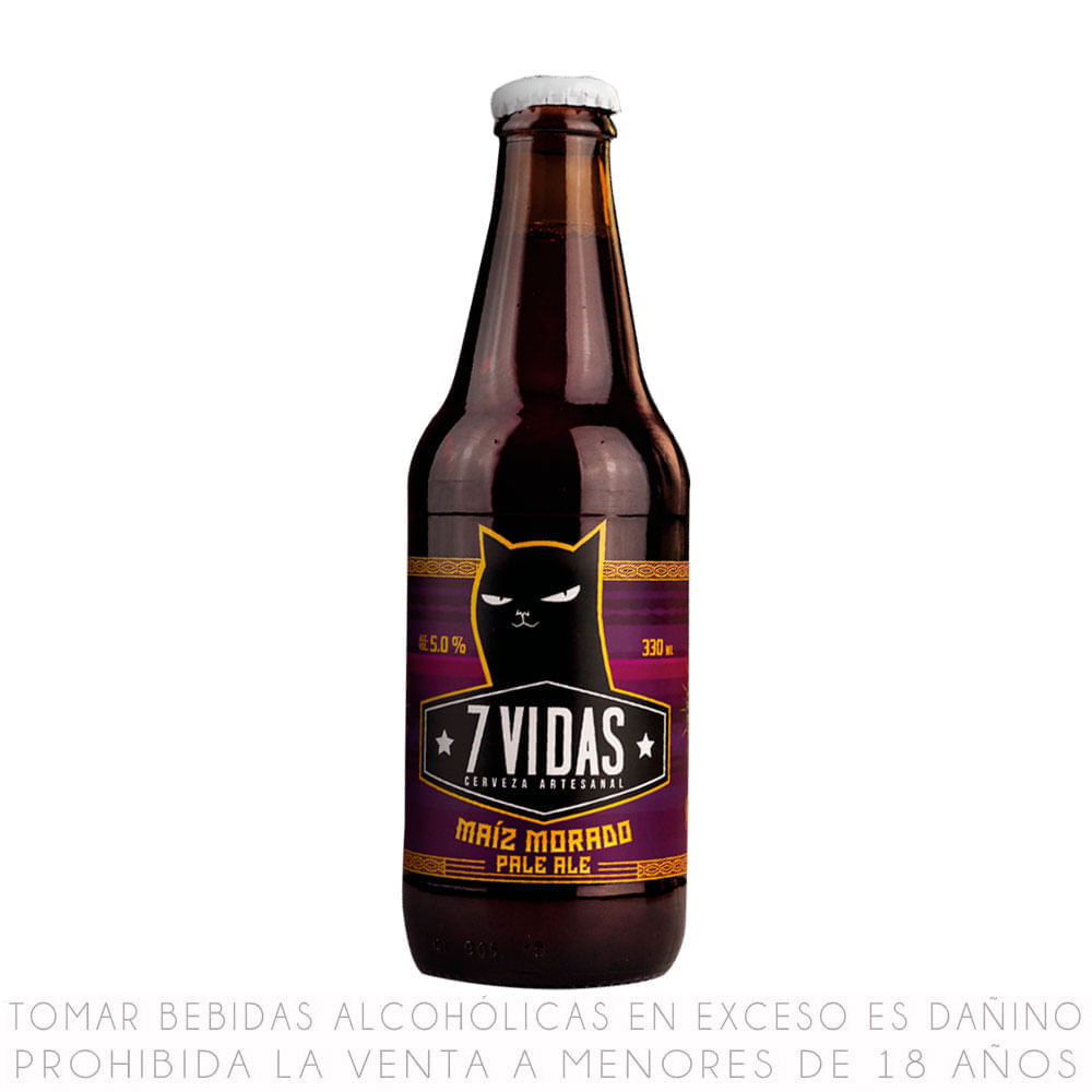 Cerveza Artesanal 7 Vidas Maíz Morado Pale Ale Botella 340ml